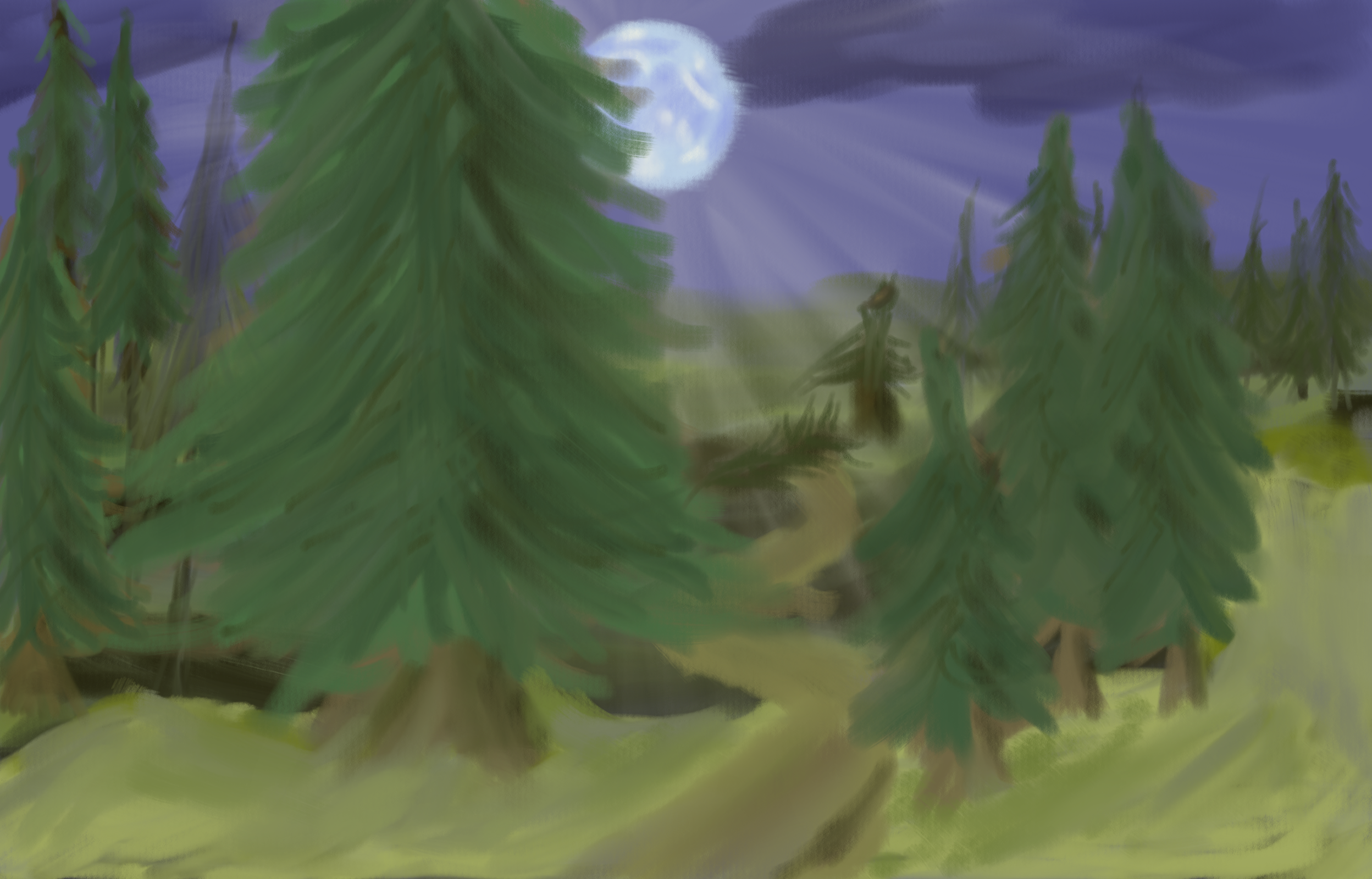 the pine barrens. original art by R. Ravensworth